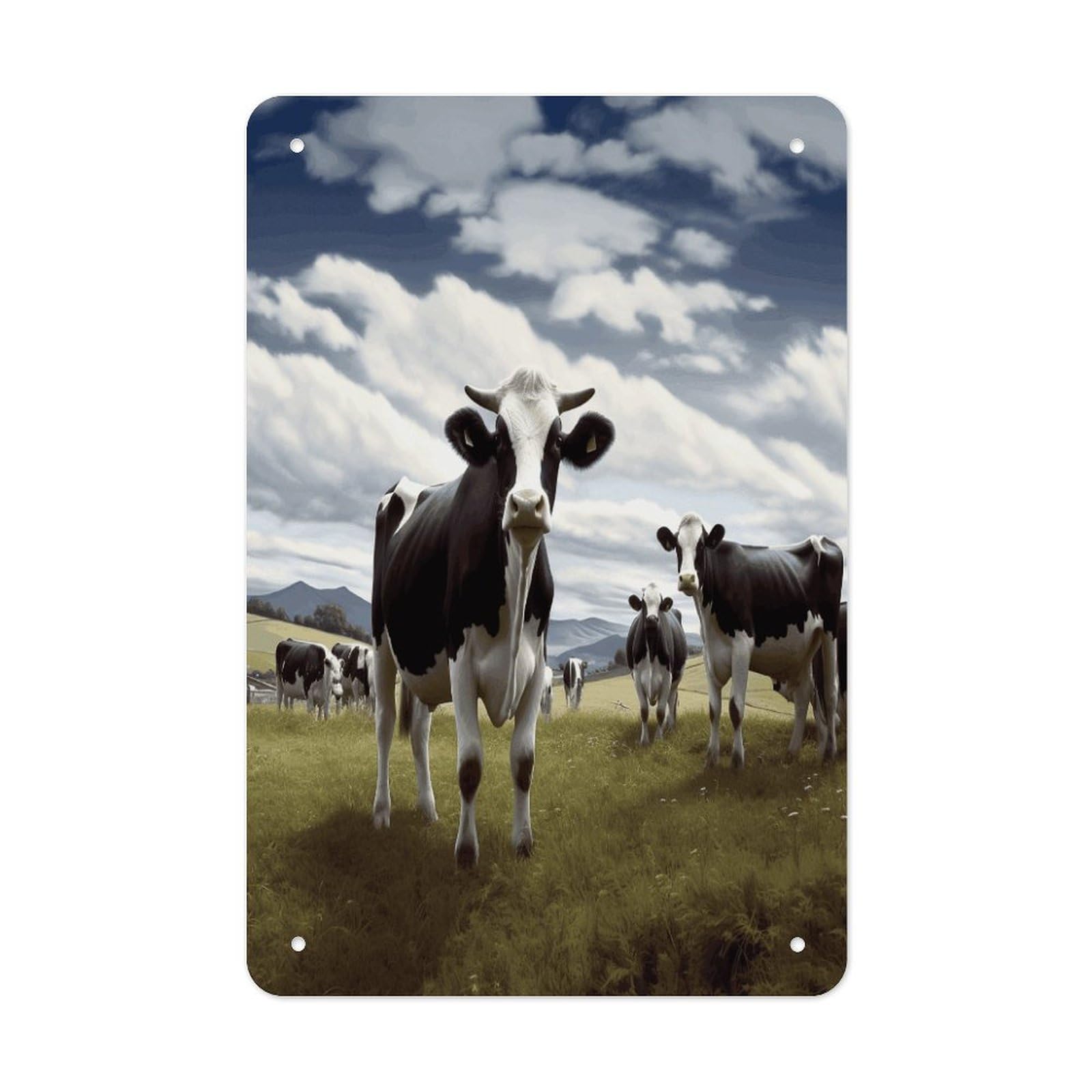 VstaDank Farm Cow Pictures Metal Tin Signs Personalized Wall Art Prints Decoration Art Poster Funny Vintage Tin Sign Iron Sheet Painting Metal Signboard Decor Painting for Wall Decor