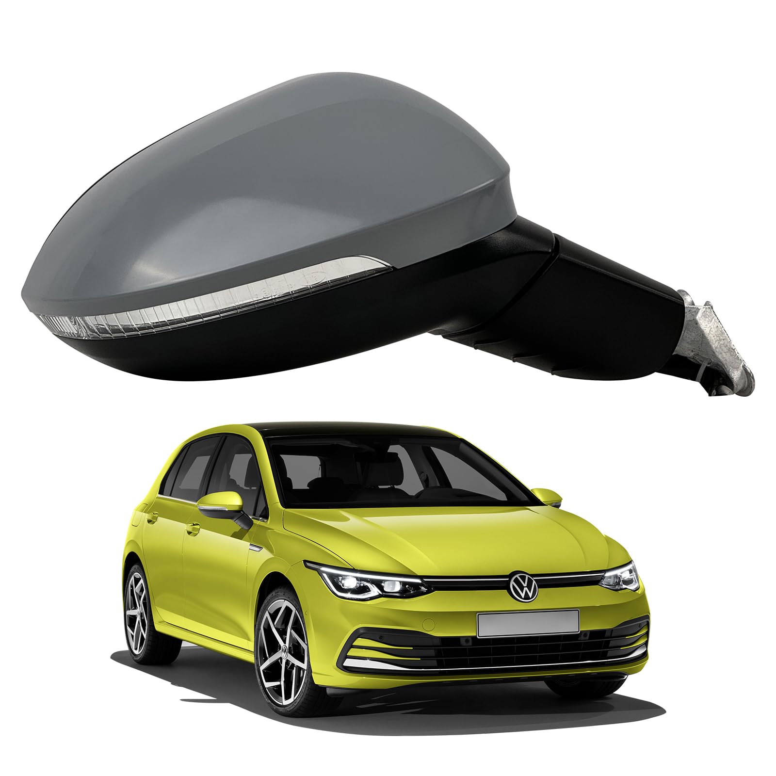 Specchietto retrovisore per vw golf 8 anno di costruzione 2019- Specchio elettrico riscaldabile accessori Con Indicatore di direzione sinistro lato guidatore 6 pin