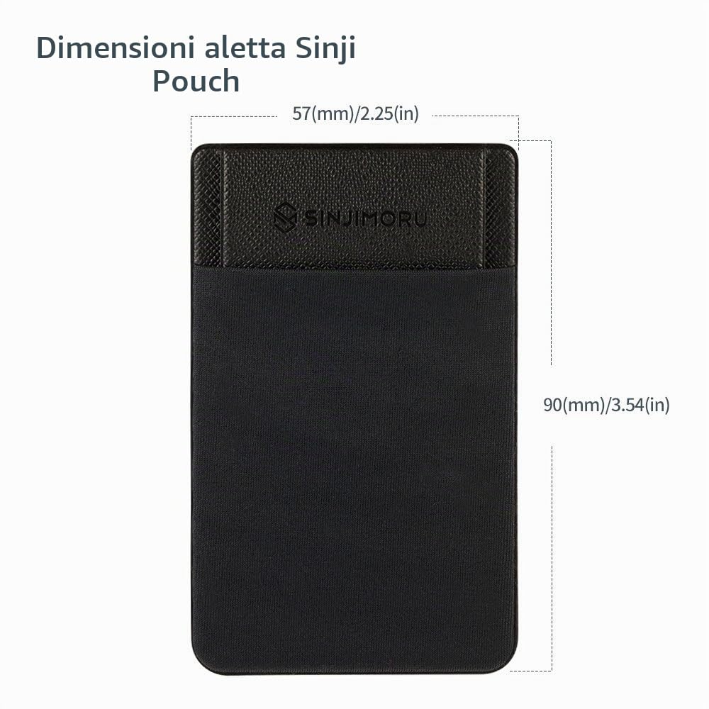 Sinjimoru Porta carte di credito, ultra sottile stick on Wallet iPhone & Android Smartphone Card Case, porta biglietti da visita, portafoglio per carte di credito, porta carte e clip per soldi, Sinji