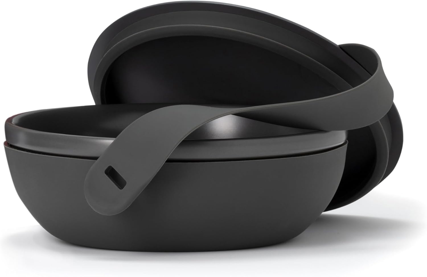 W&P WP-PBC-CH Ceramic Porter Bowl Lunch Container, Food Storage, Bento Box, Meal Prep, Airtight, Microwave and Dishwasher Safe, BPA-Free, 1 Liter, Charcoal