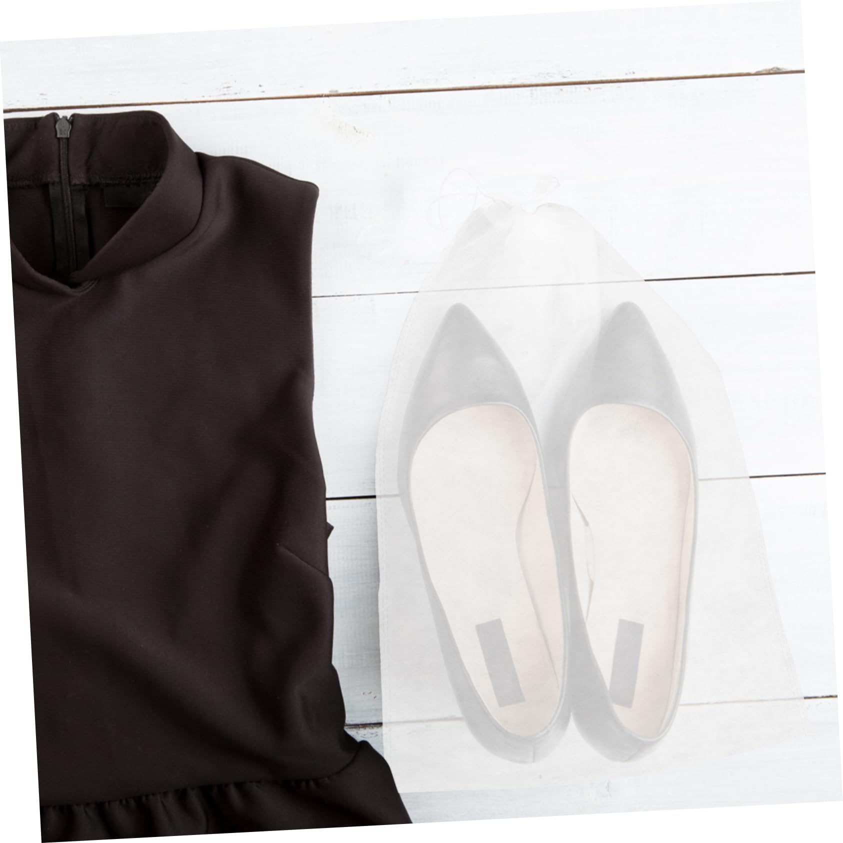 Sacchetto Scarpe Antipolvere Bianco Non Tessuto 50 Pezzi | Formato Grande 32x48 Cm, Chiusura Coulisse, per Scarpe e Stivaletti, Uso Casa e Viaggio