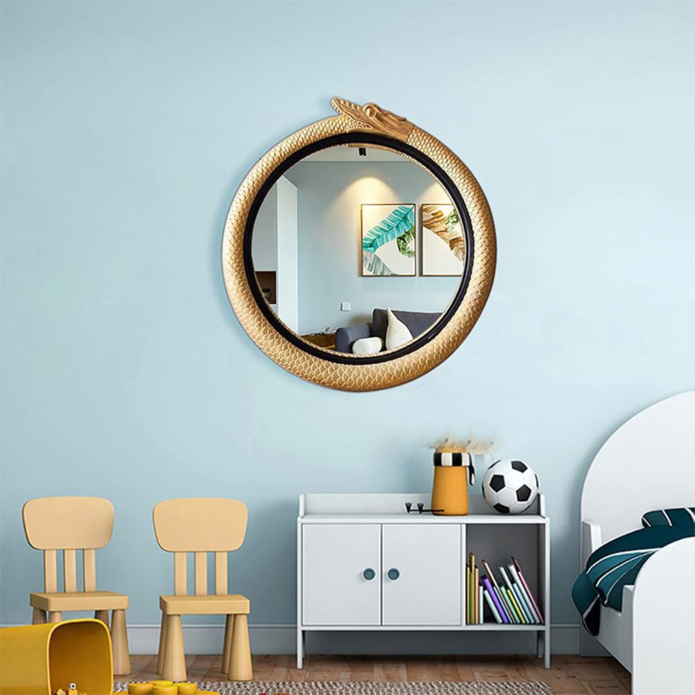 ドラゴン彫刻の円形ミラー Amazon.com: ACXZ Round Dragon-Shaped Wall Mirror - 31.5inch