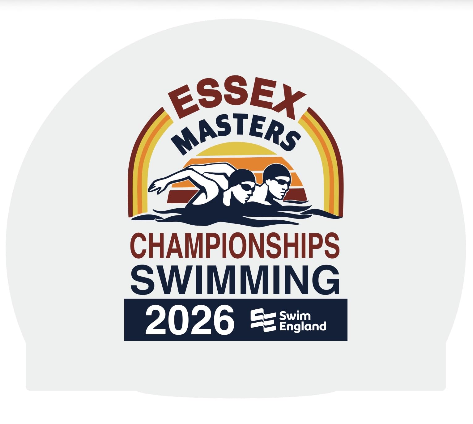 Essex Age Group and Masters Championships 2026 Silicone Swim Cap – ESSEX Logo – Limited Event Edition, Premium Seamless Fit (Black)