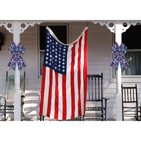 Hying patriotic 4th of july ribbons for wreath bows wrapping gifts usa star blue flag patriotic ribbons for gift wrapping diy crafts wreath 4th of july decor 24 x 10 yards wired burlap ribbon  urban country home decor