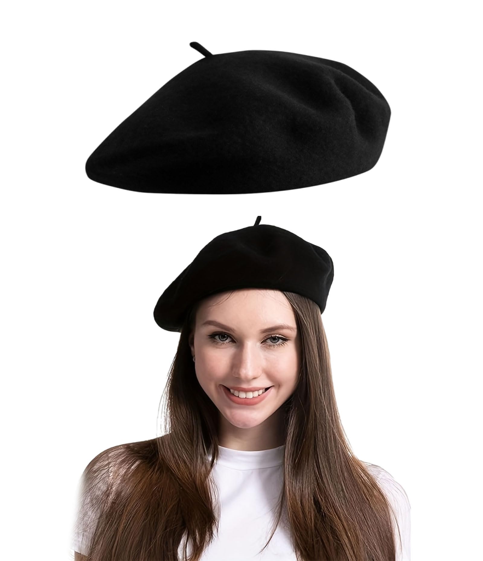 tintoke Ladies Beret Hat,French Beret hat,Wool Beret hat Women