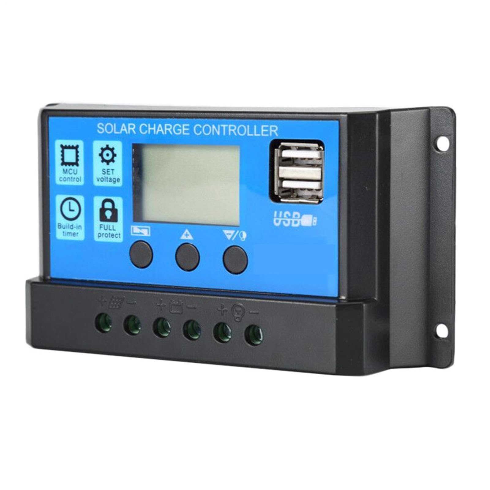 Yusheng Kit de energía Solar - 300W Convertidor Inversor 18W Panel Solar Completo | DC12V a AC110/220V 30A Controlador Solar con Puertos USB y Pantalla LED