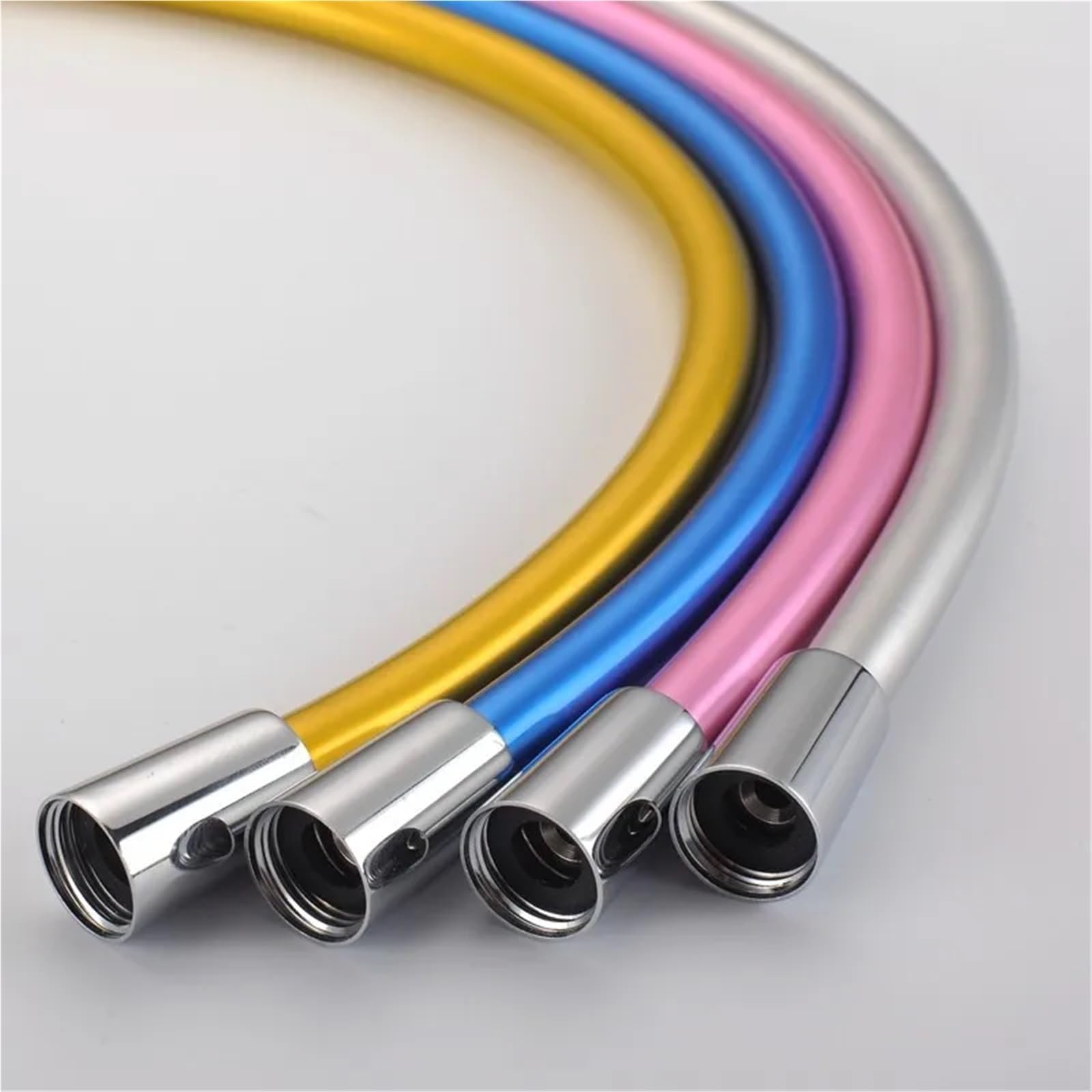 Manguera de ducha flexible de alta presión de 1,5 m, accesorio universal de fontanería de mano, PVC antitorceduras, para baño, manguera amarilla para una fácil instalación