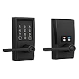 FE789WBCEN622LAT Encode Century WiFi Latitude Lever Smart Keyless Entry Touchscreen Door Lock, Matte Black