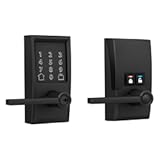 FE789WBCEN622LAT Encode Century WiFi Latitude Lever Smart Keyless Entry Touchscreen Door Lock&comma; Matte Black
