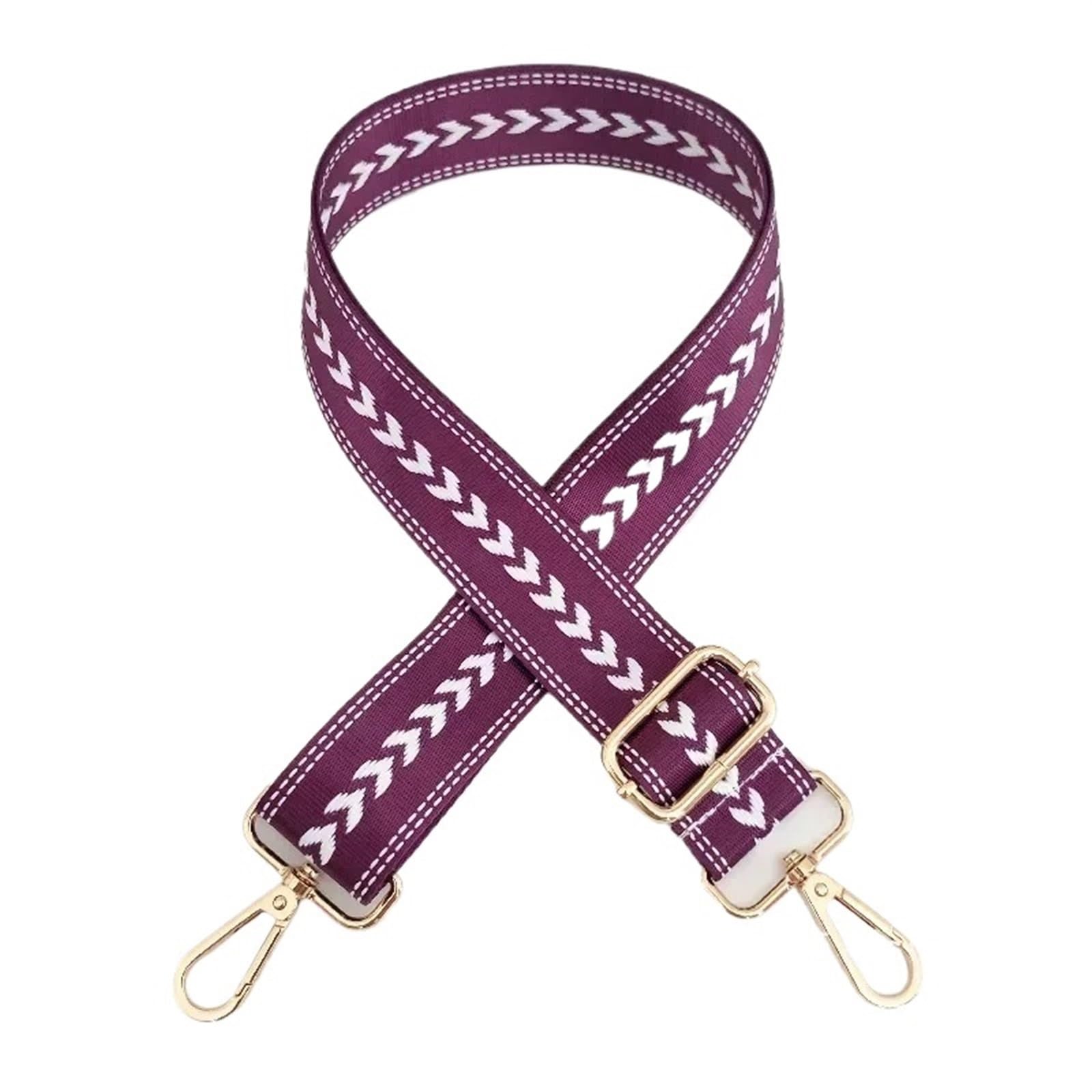 FonHNDG Shoulder Bag Strap Adjustable Straps for Crossbody Messenger Shoulder Bag Accessories Handbag Straps for Crossbody bag, shoulder bag(Purple-gold)