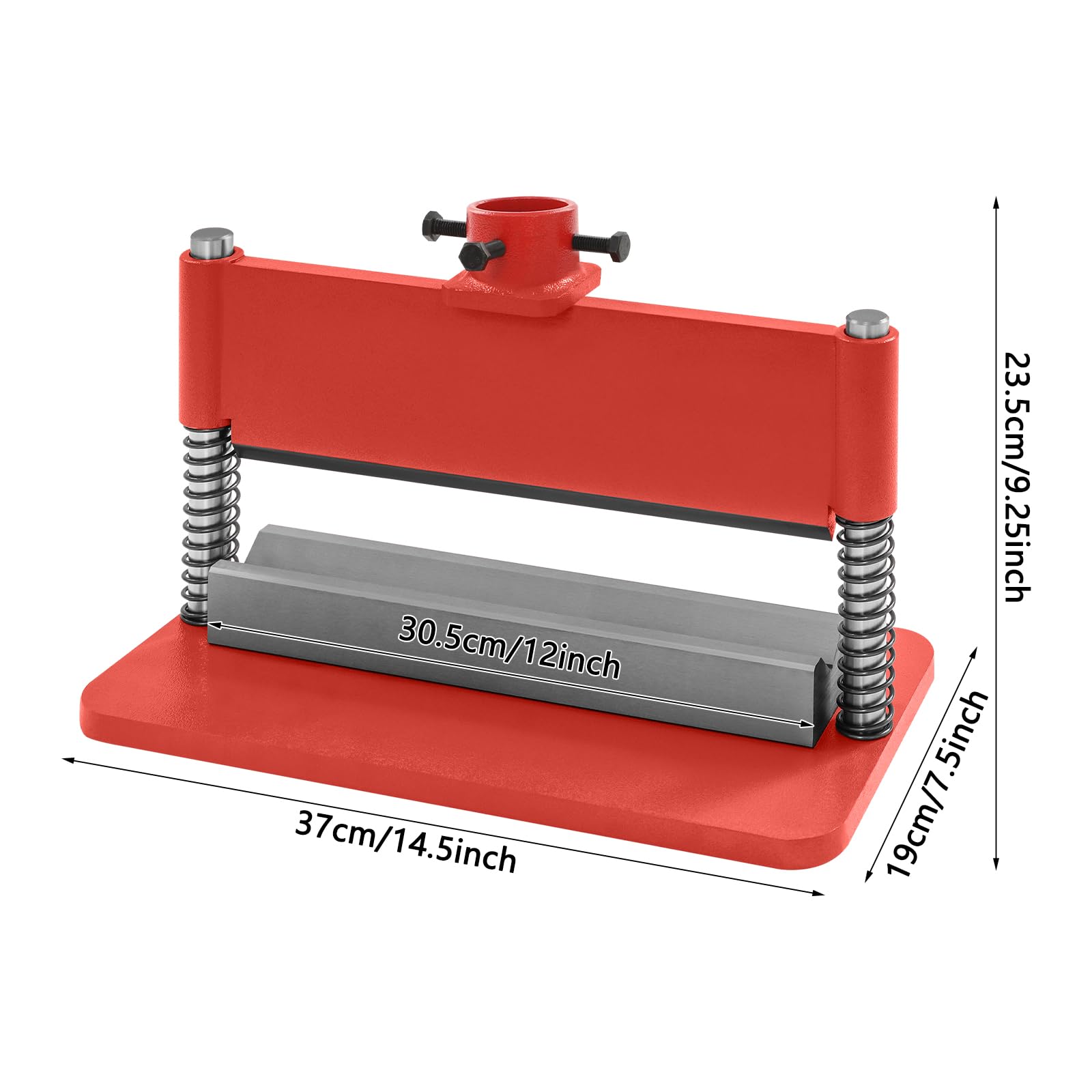 Inserto per pressa idraulica da officina, 12/20 tonnellate, lunghezza massima di piegatura: 12 pollici, spessore di piegatura: 48 mm, angolo di piegatura: 90° (rosso)