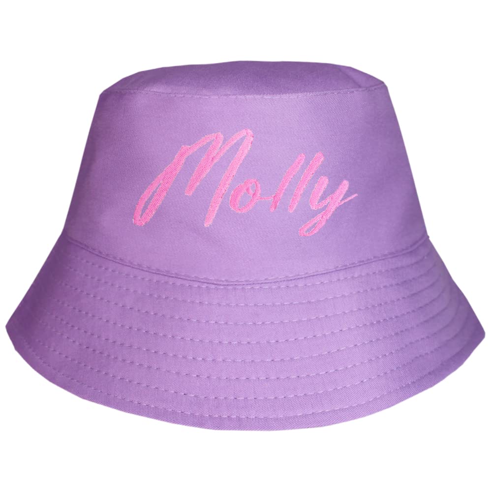 TeddyT's Personalised Kid's Purple Bucket Summer Sun Hat (as8, Age, 7_Years, 10_Years, Purple)