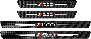 YUPACK 4 Pieces Carbon Fibre Door Sill Protector for Fi-at 500 500C Tuning Accessories Car Door Edges Paint Protection Sill Cover Sticker Antiscratch Protective Strips, 500C