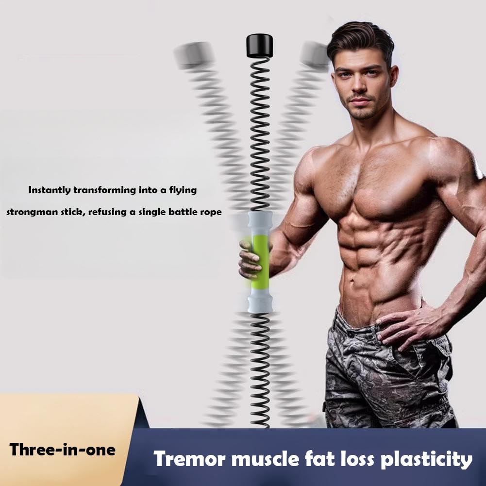 Cuerdas de batalla inalámbricas sin cuerda para gimnasio en casa, cuerdas de batalla de ejercicio portátiles, cuerda de entrenamiento pesada para entrenamiento HIIT, cardio y fuerza, equipos de