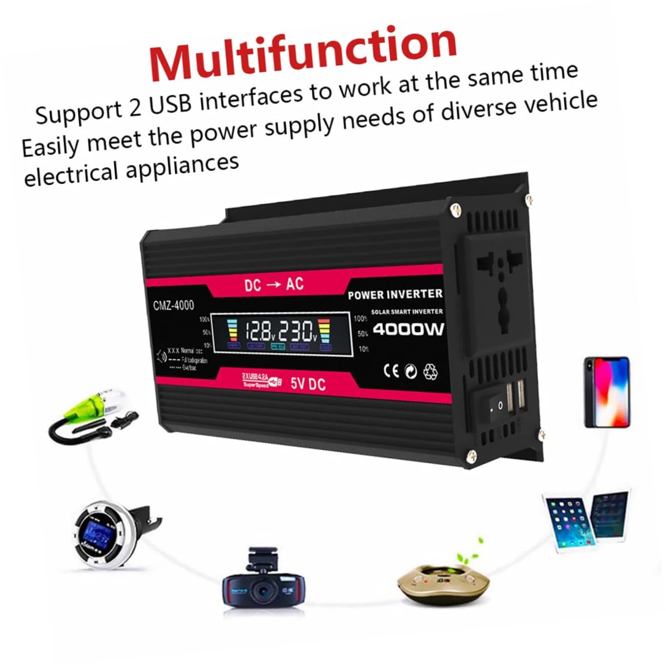 Inverter Digitale 4000w LCD per 220v a Display 12v Auto