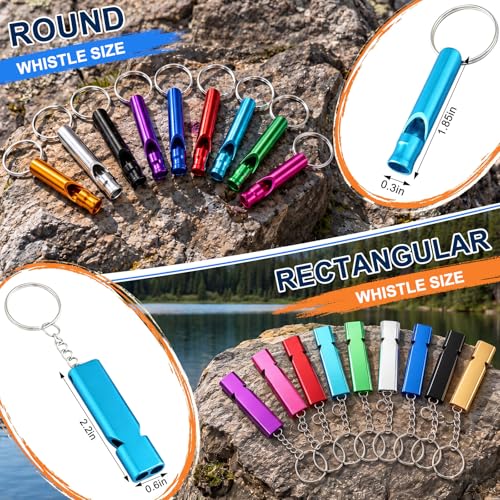 Set de 90 silbatos de emergencia con llavero Tonalidad Dual miniatura 3