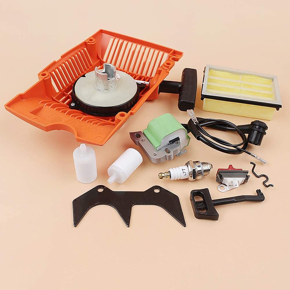 Kit de Filtro de Aire de Bobina de Encendido de Arranque de Retroceso Compatible con Piezas de Motosierra Husqvarna 268272