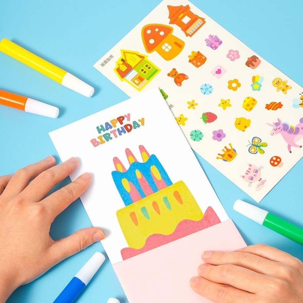 Squeegee Art Kids Paint Kit (One Set-35 Pieces), DIY Rainbow Scratch Art, DIY Christmas Rainbow Scratch Painting, Dot Painting Art Kits for Kids, Squeegee Magic Reveal Craft Kit (2 Sets)