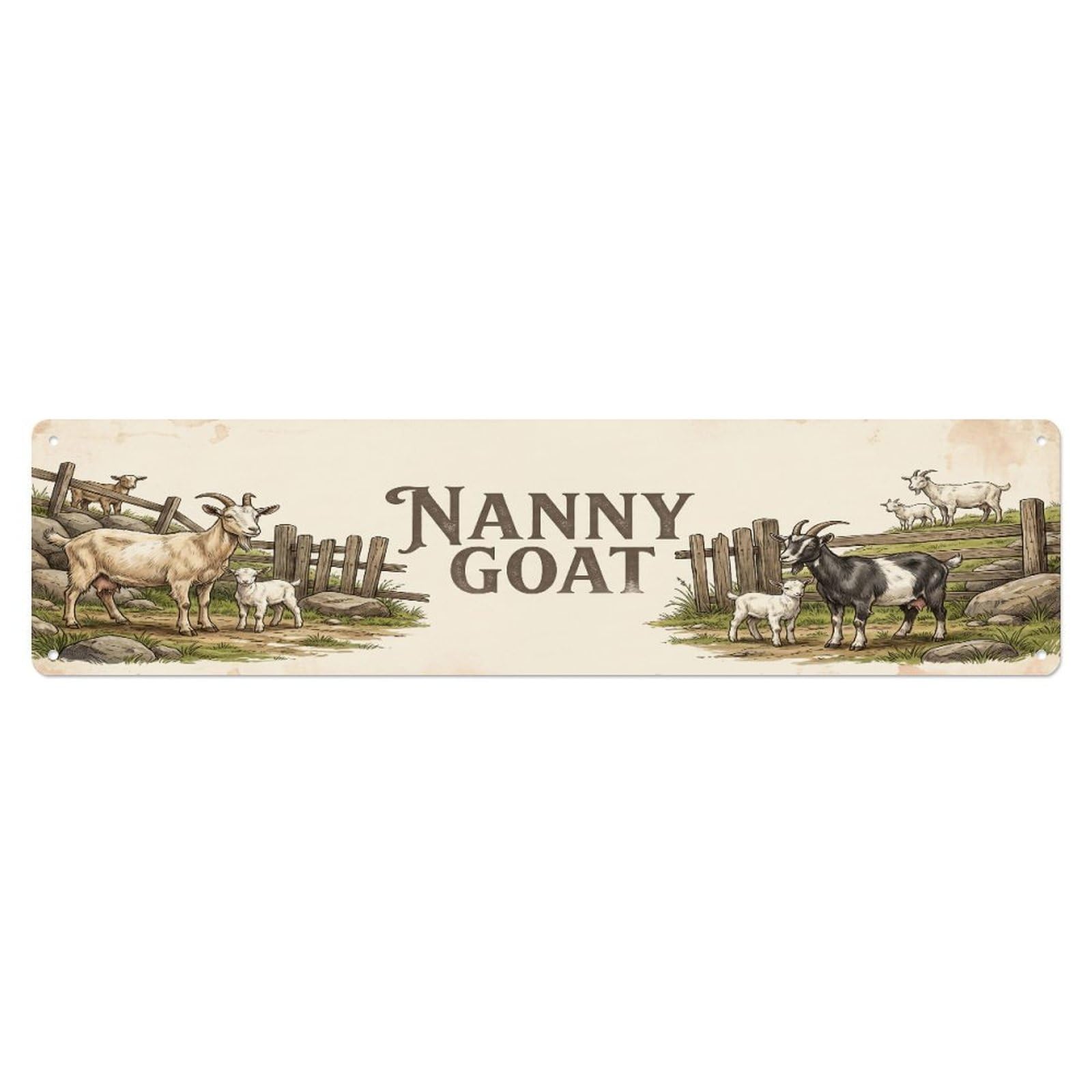 Xanthor Style Metal Tin Sign Vintage Yard Nanny Farmhouse Funny Goat Backyard Farm