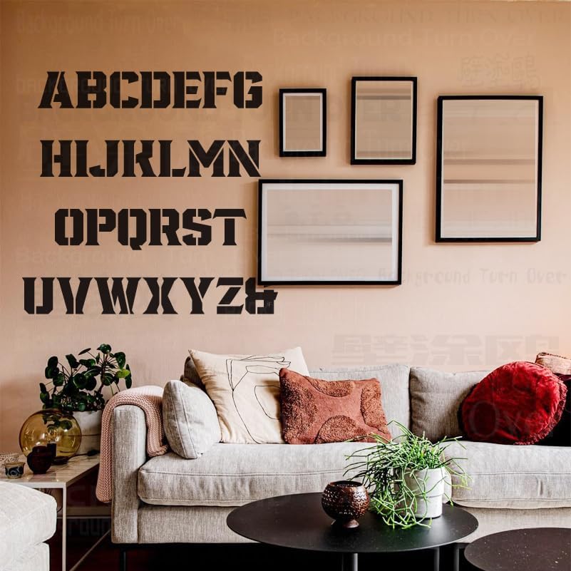 102cm Letter Name Alphabet Sign Stencils Templates To Paint Decor Decoration Furniture On The Wall Decorate Reusable Refrigerators Decorative Washing Machine Brick Large