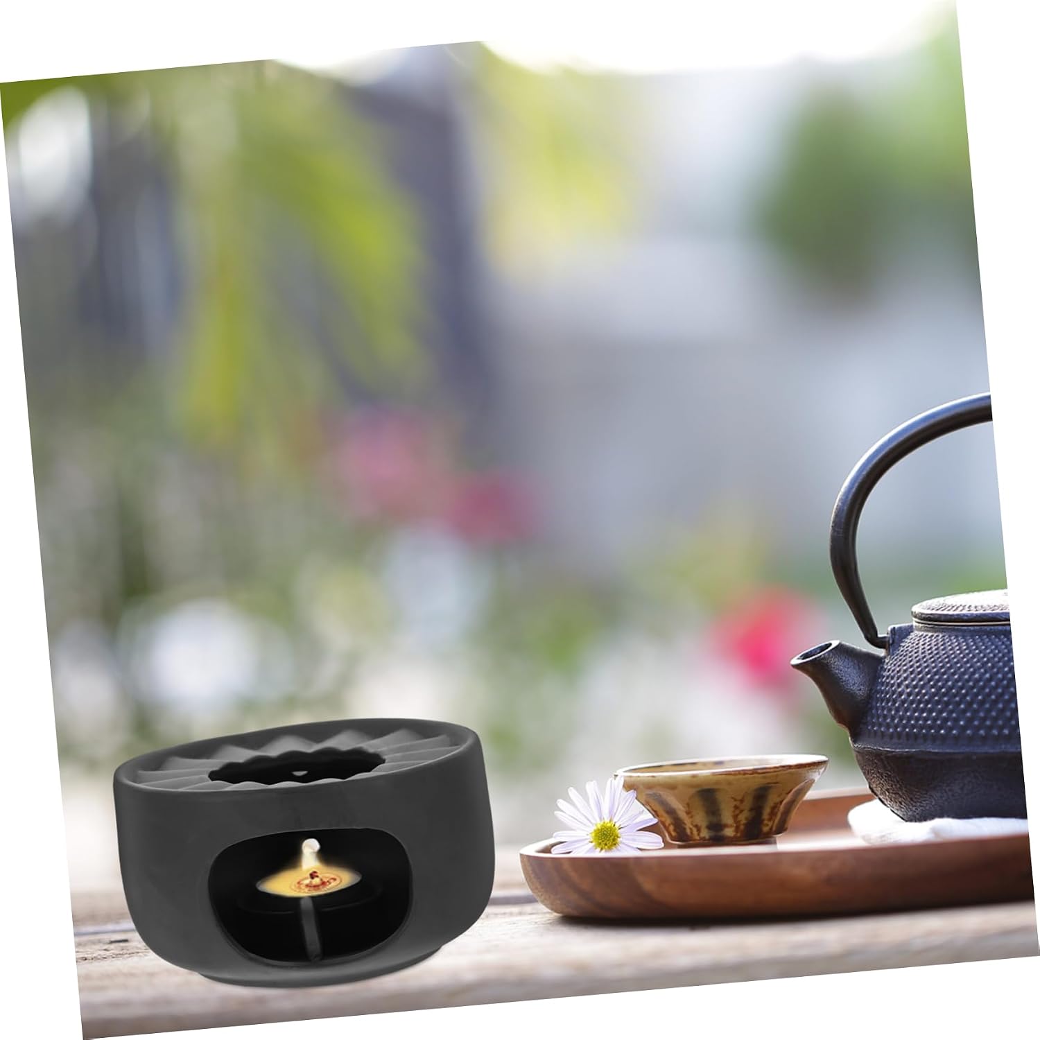 1set Ceramic Teapot Warmer for Heat Preservation Lightweight and Portable Tea Stove Elegant Design for Daily Use Keeps Tea Warm for Home Office