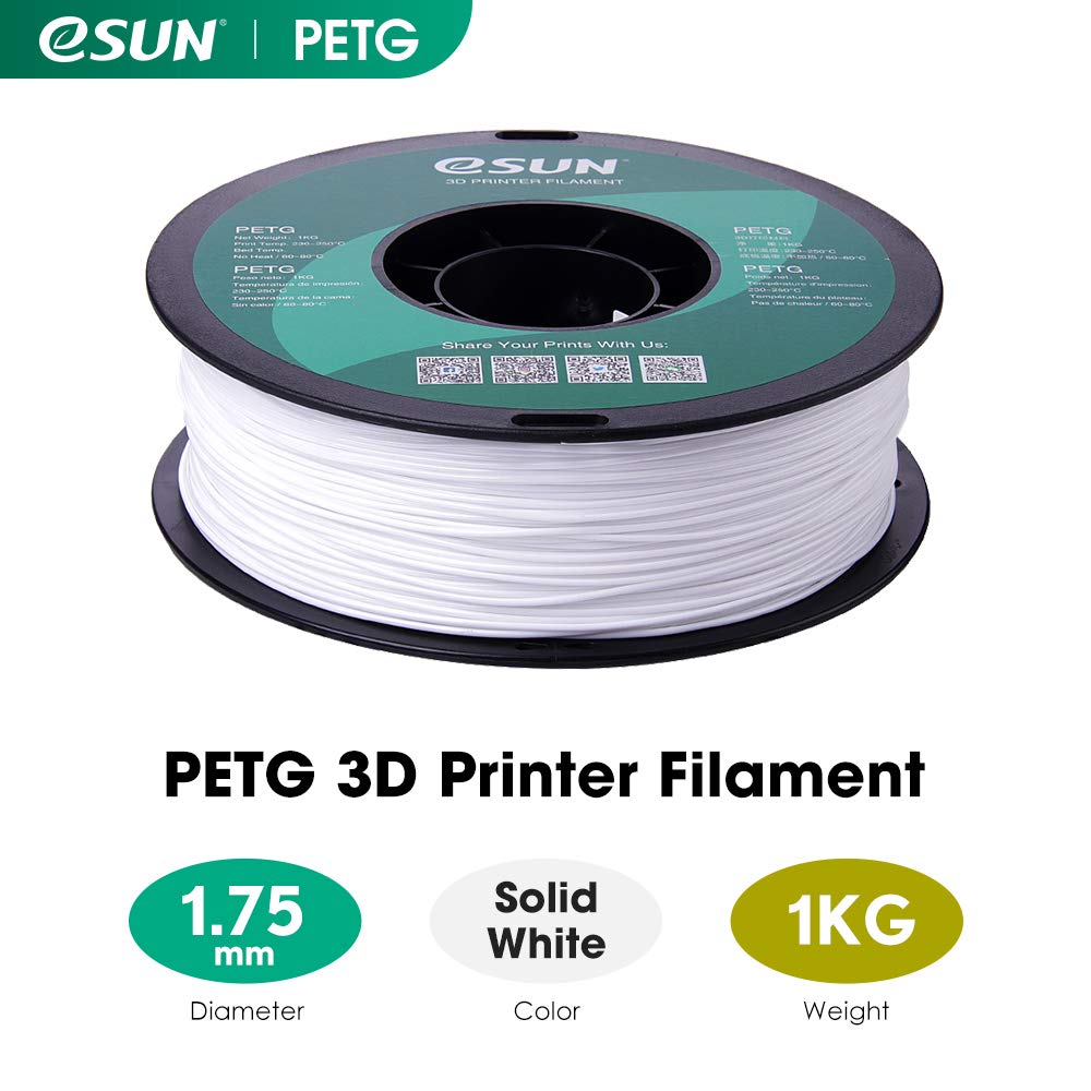 eSUN PETG Filament blanc massif, 1,55 kg