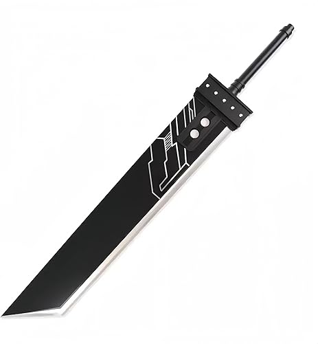 Miniatura 1 de Sword Valley Buster Sword, cuchillo de acero Cloud Strife, espada ancha de acero, espada decorativa estilo fantasía, 55.91 pulgadas, espada de anime