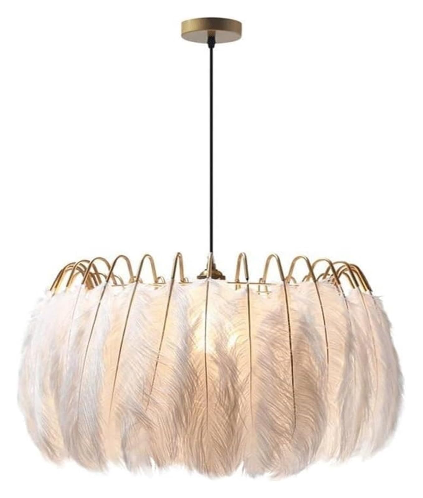 Lampe suspendue moderne plumes tissées LED E27 salle à manger - 6