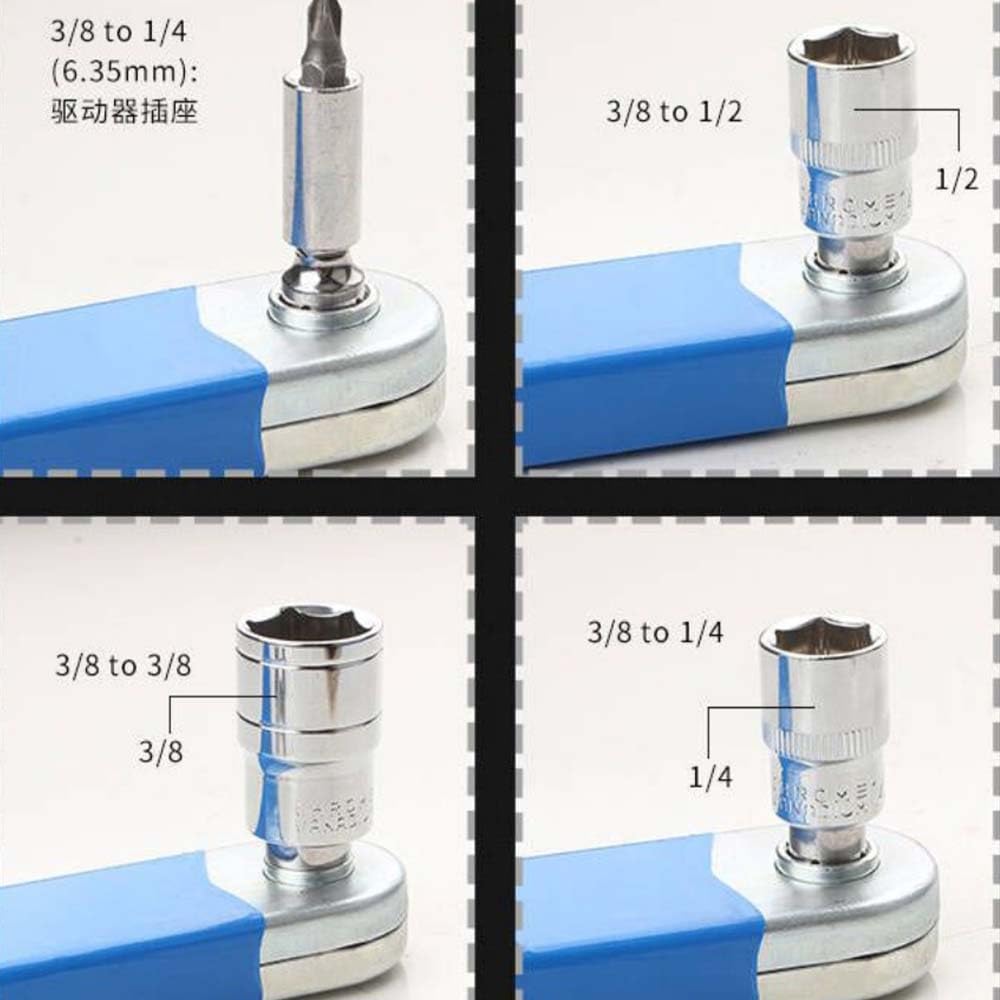 Zestaw narzędzi do przedłużania kluczy nasadowych 15 cali, zestaw przedłużaczy z przesunięciem z 1/2", 1/4" i 3/8", grzechotką zerowego stopnia do trudno dostępnych miejsc w samochodach(Orange)