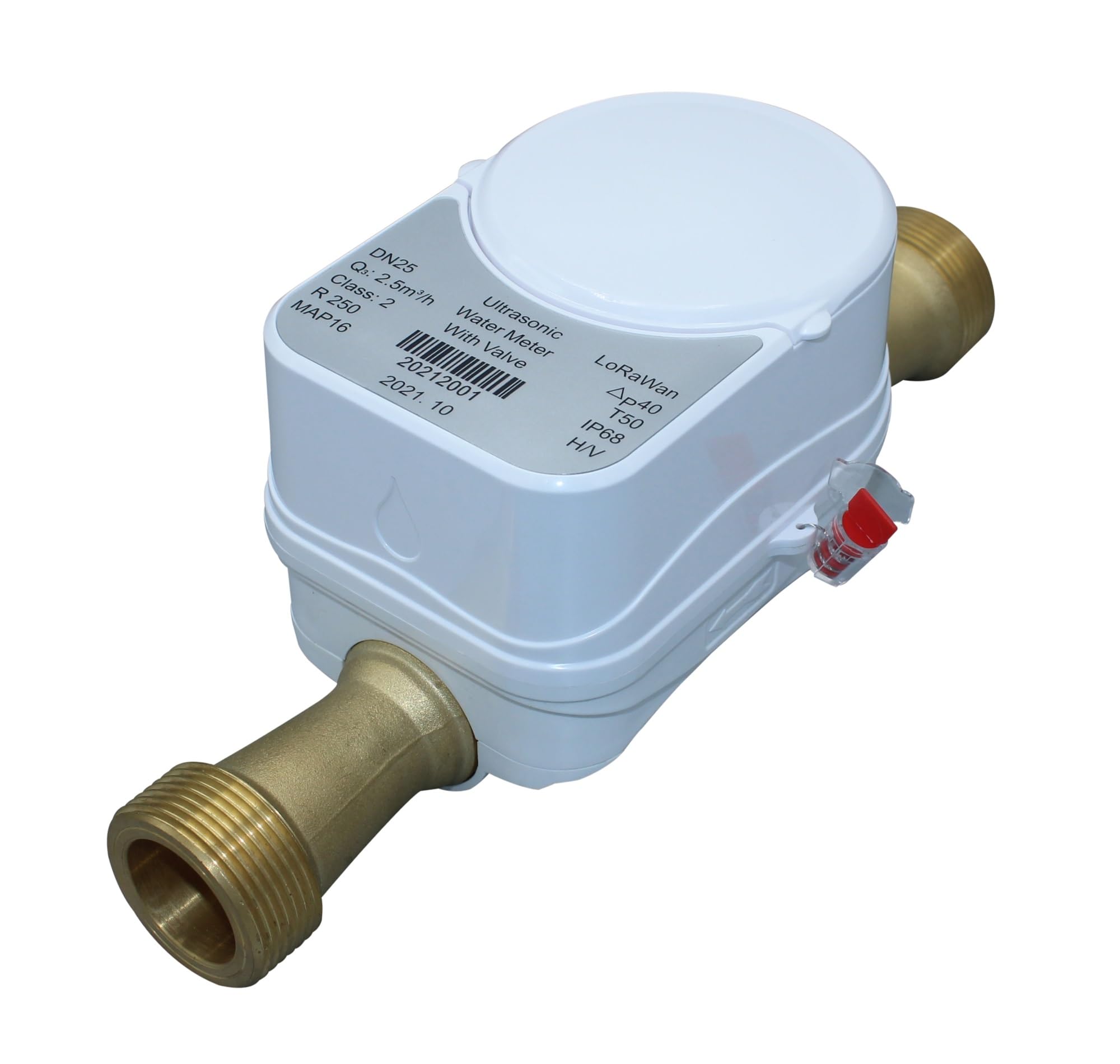 Caudalímetro Electromagnético Medidor de flujo agua ultrasónico inteligente con control por aplicación Tuya Zigbee(Class B DN25)