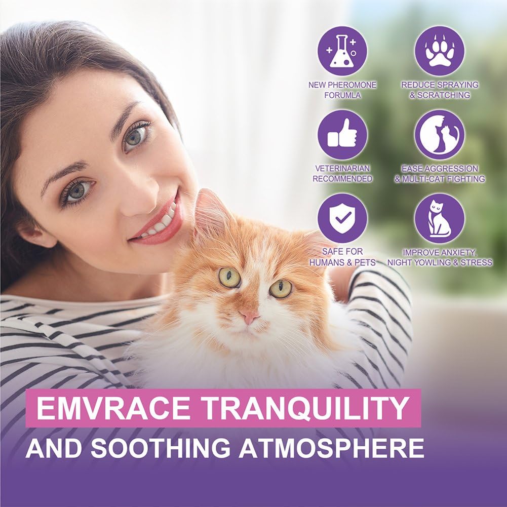 Cat Calming Diffuser Refill Kit - 35 Days Pheromone Formula to Relieve Stress, Reduce Scratching, Urine Spraying & Hiding - for Cats & Kittens - image 5