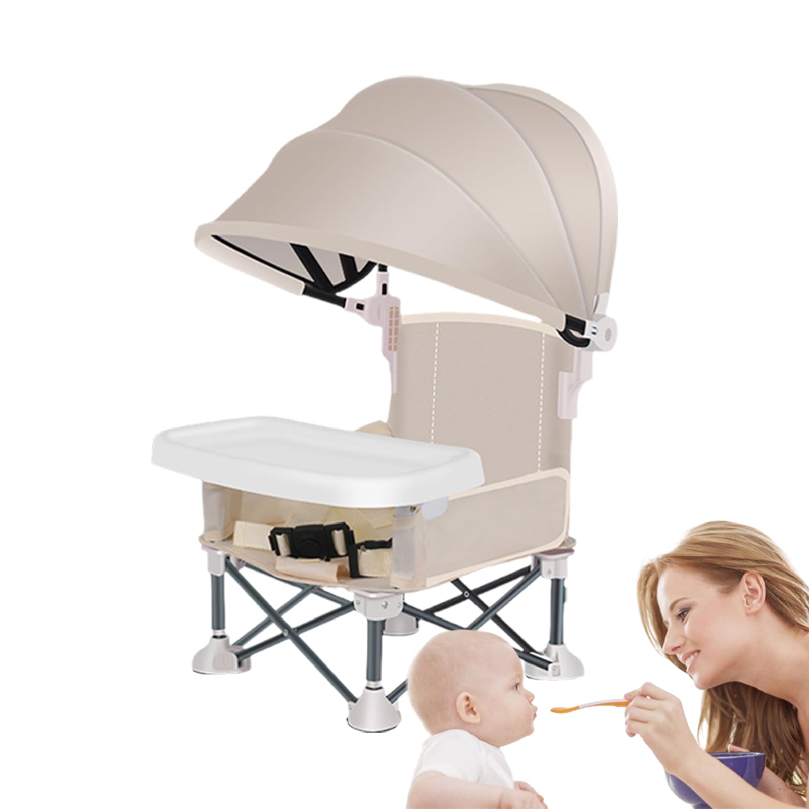 Seggiolino Portatile per Bambini | Sedia Da Viaggio Con Vassoio Per Bambini,Sedia Pieghevole Con Copertura Per Esterno Casa Giardino Spiaggia Viaggi Picnic