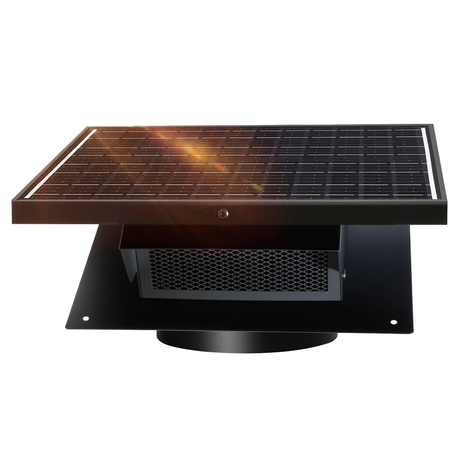 25W Solar Roof Vent Fan with 8-Inch Removable Roof Vent, Solar-Powered Attic Exhaust Fan for Enhanced Ventilation. Ideal for Home, Garages & Warehouses–Energy-Efficient & Easy Install, Black