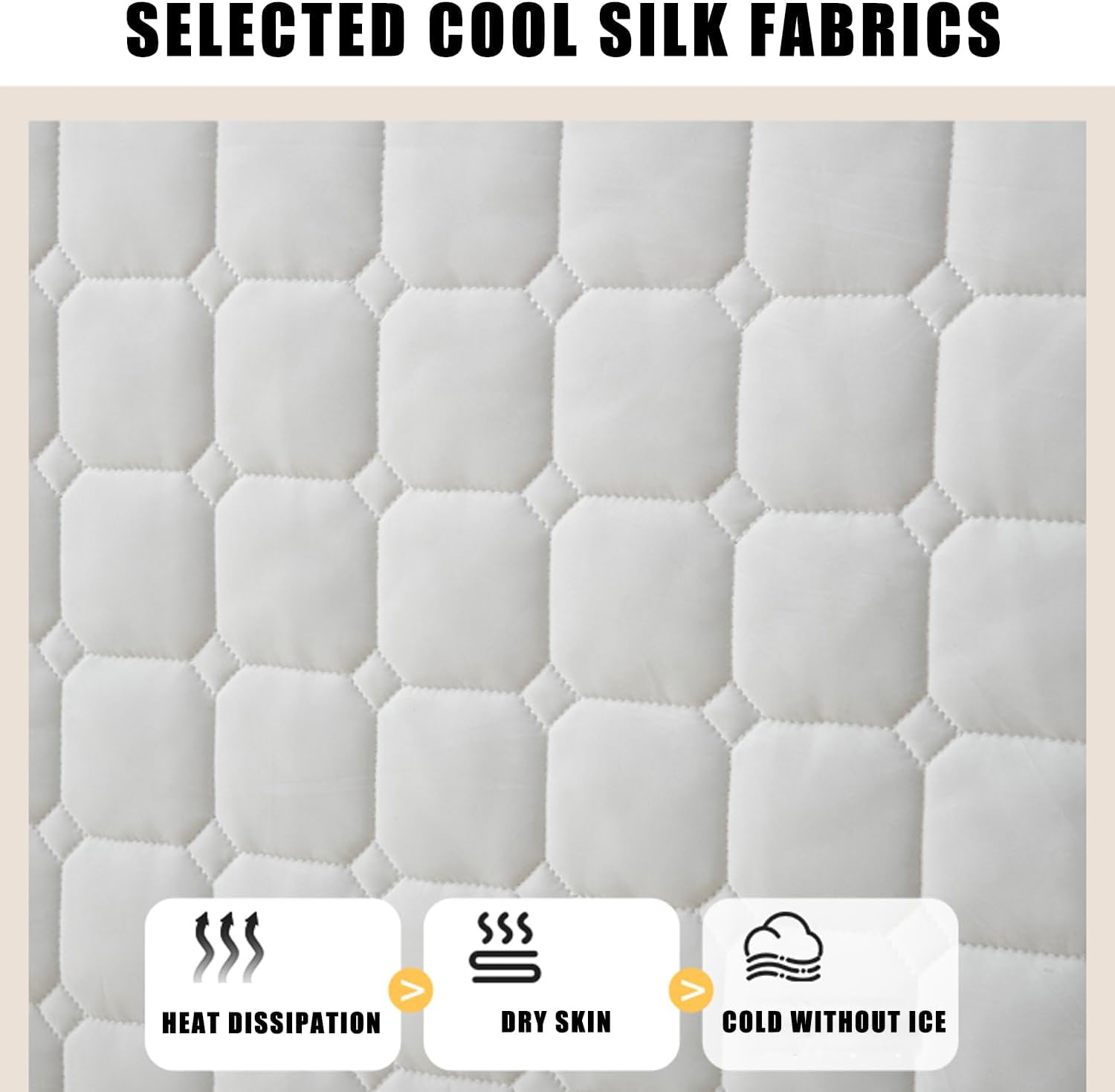 Bed Headboard Cover King Queen Size Cooling Bed Headboard Slipcover 360° Wrap Headboard Pad Protector Cover Dustproof Headboard Cushion Cover for Bedroom Decor,White,1.8m(King)