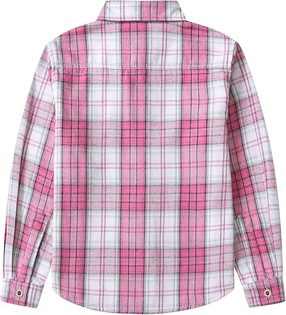 Image of SELINK Girls Long Sleeve Flannel Buffalo Plaid Button Down Shirt