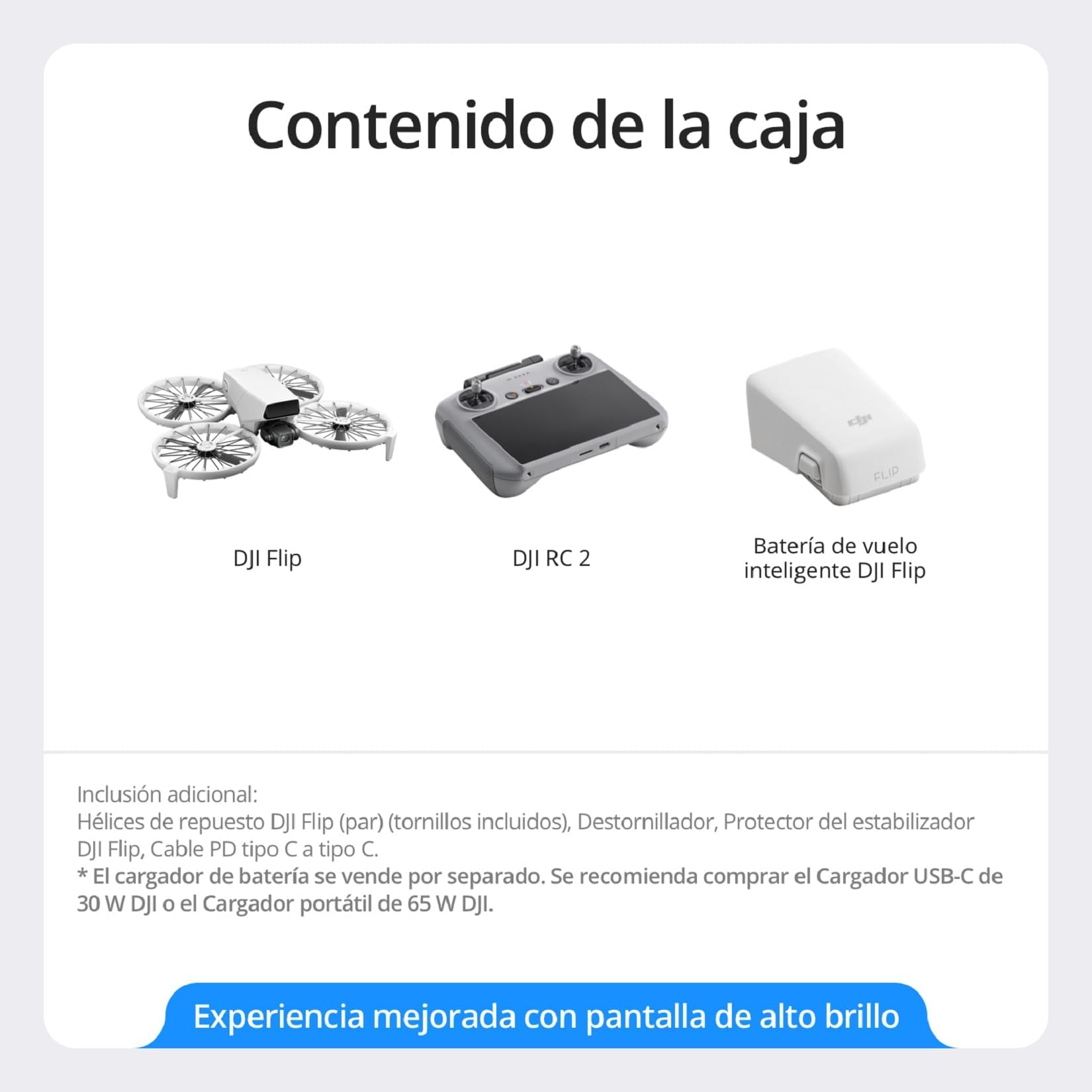 DJI Flip (Control Remoto con Pantalla RC 2), dron con Seguimiento con cámara 4K UHD para Adultos, ‌< 249 g, estabilización en 3 Ejes, despegue Desde la Palma, Tiempo máx. de Vuelo de 31 min