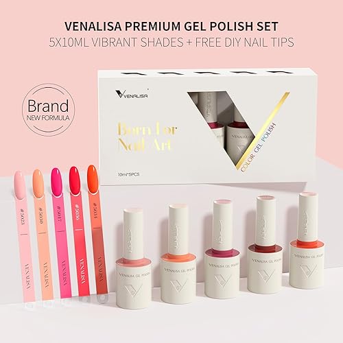 Miniatura 4 de VENALISA - Juego de esmaltes de uñas de gel rosa sin hema, 6 colores, popular kit de esmalte de gel rosa nude, lámpara de uñas LED rosa claro, kit