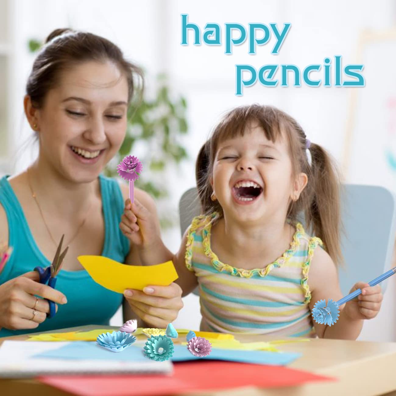 Cute  #2, Fun Number 2 Pencils for Kids, Girls Pretty Pencil 12 Count Pack: Flower Pencils