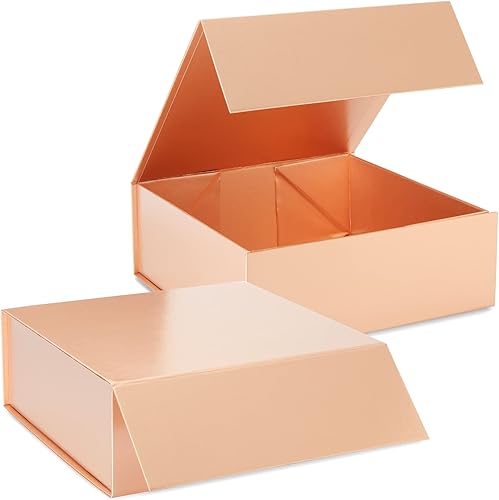 Vista 24 de Stockroom Plus Cajas de regalo con tapas, 9.5 x 9.5 x 3.5 pulgadas, paquete de 6 unidades, color negro brillante, cierre magnético y fundas