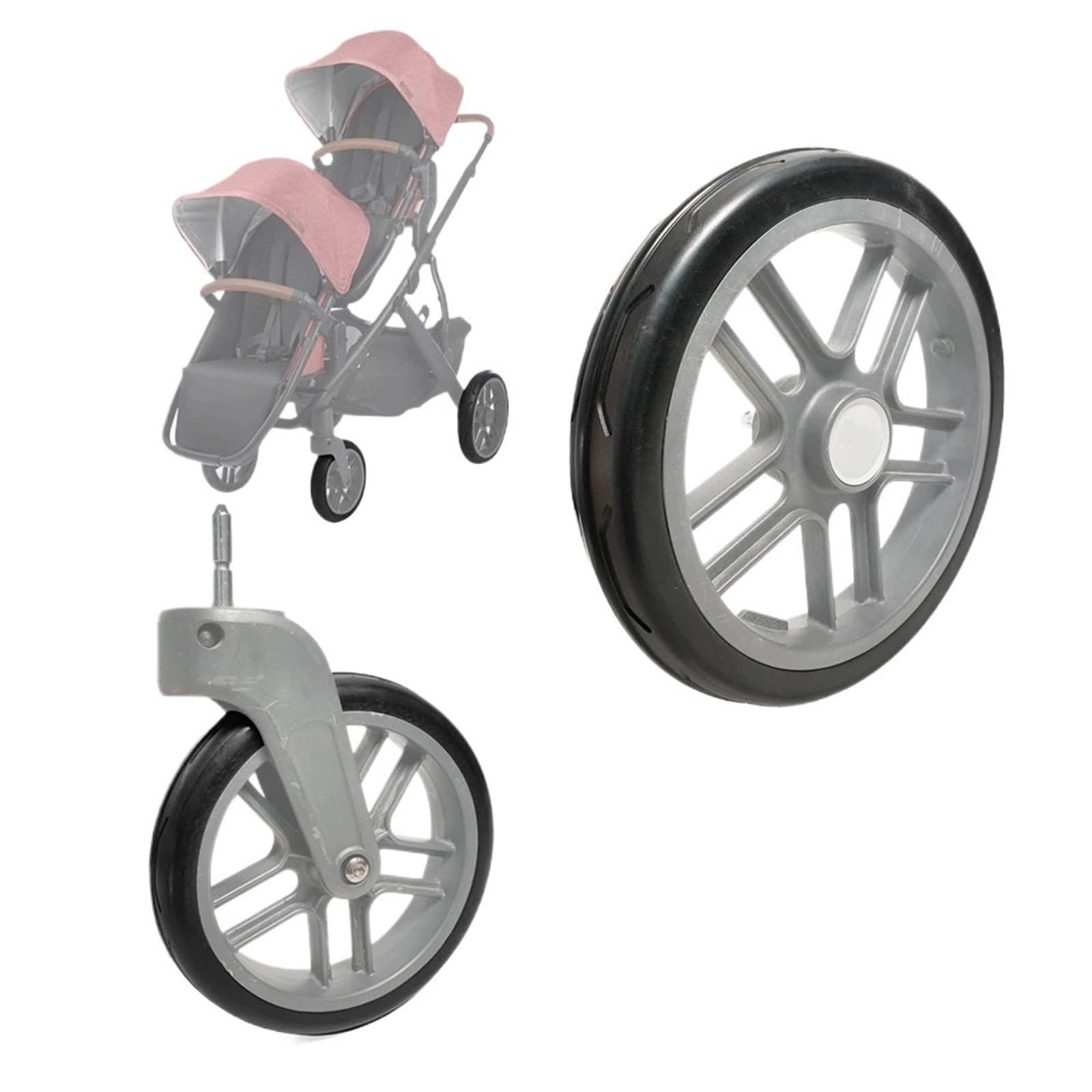 Opona Buggy kompatybilna z wózkiem dziecięcym Uppababy Vista V1 V2 pokrowiec na przednią lub tylną oponę PU bezdętkowa bezpośrednia wymiana wózka dziecięcego akcesoria (1 przednia opona - Vista N)