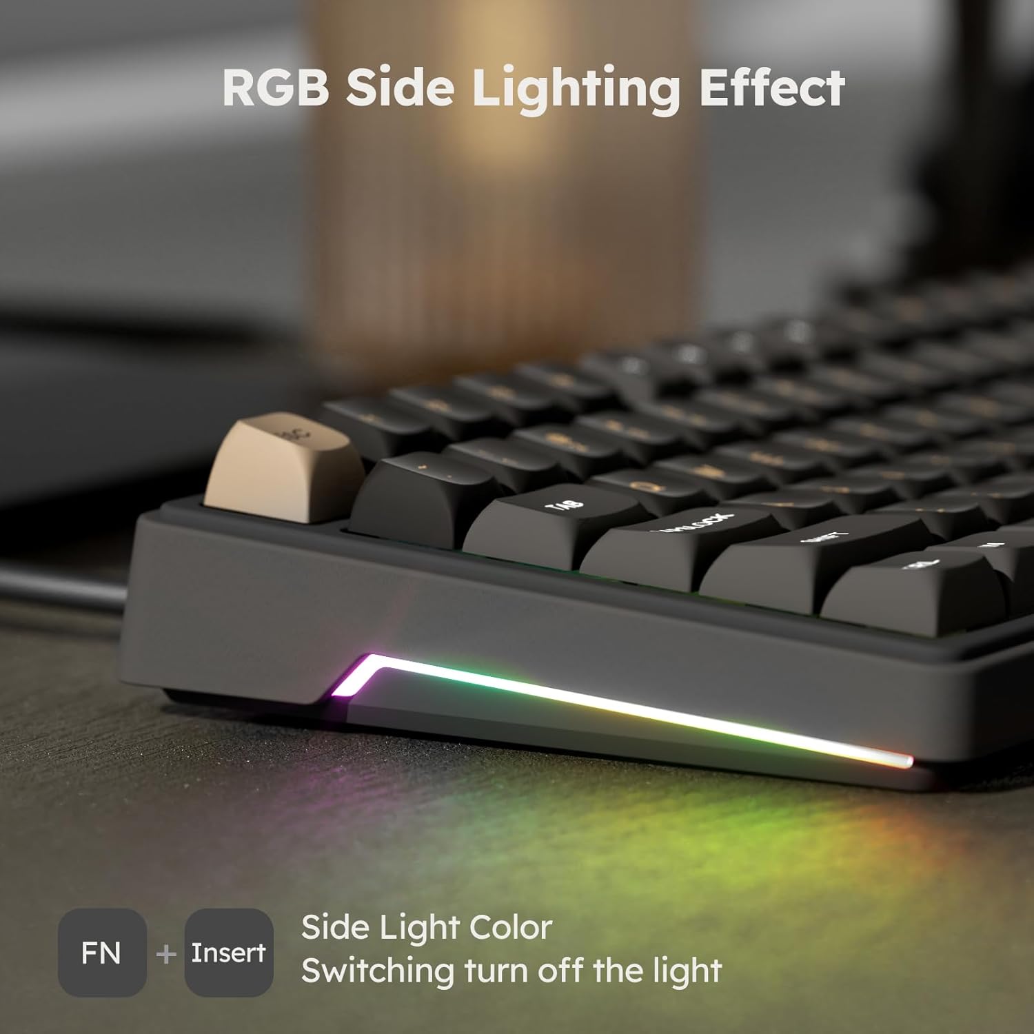 RK ROYAL KLUDGE R87 Pro Wired Mechanical Keyboard with Hot Swappable Knob 75% Creamy Gaming Keyboard 88 Keys TKL Gasket Mounted RGB Backlit with QMK/VIA, MDA Profile, Linear Creamy Switch, Black - Image 6