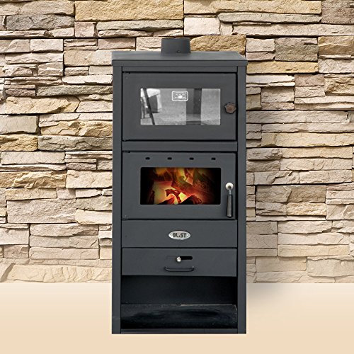 Stufa A Legna/Termocamino In Acciaio E Ghisa Potenza Nominale 15 Kw - Dimensioni Esterne 91 X 48,5 X 45,5 Cm - Peso 91 Kg - Mod. Kolumbo (Cod. 5830)