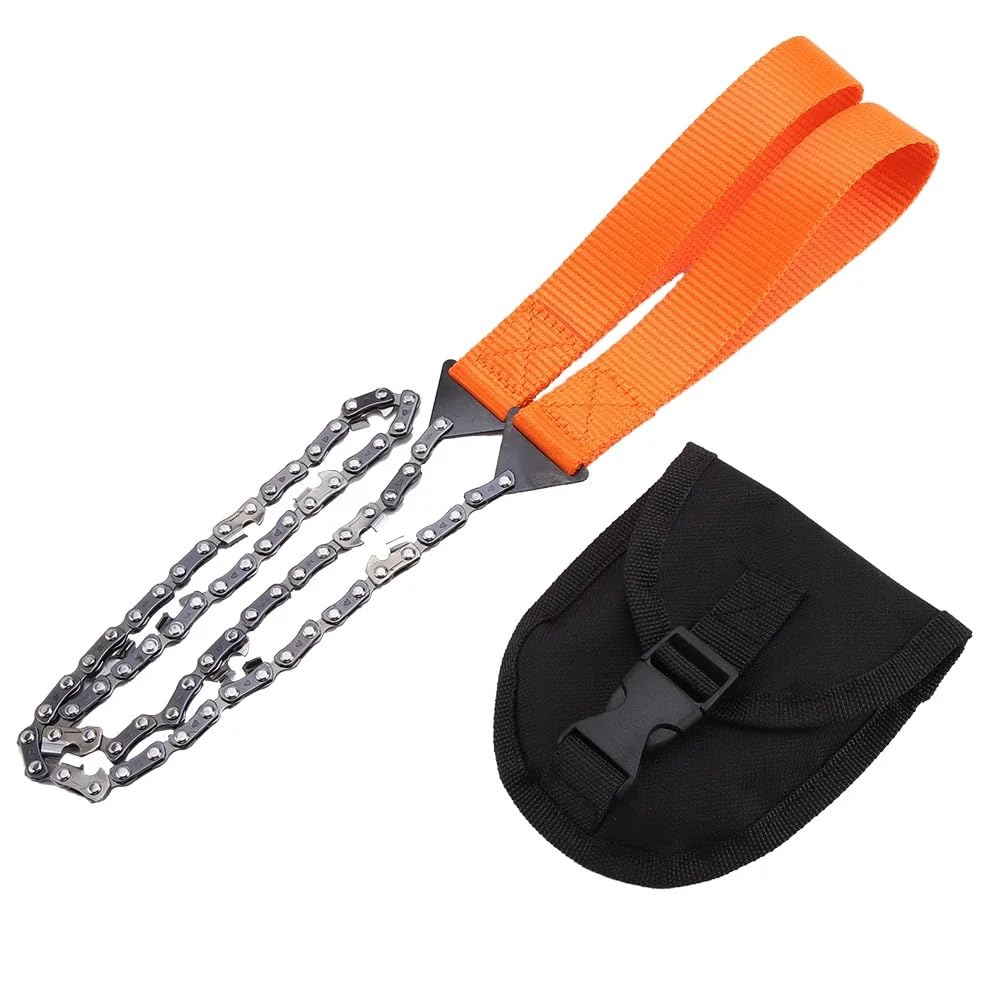 1pc Portable Pocket Chainsaw, Pocket Hand Chainsaw, Durable Hand Operated Survival Tool, Perfect for Outdoor Adventures, Camping, Hiking, Emergency Kits, 24 Inch with 11 Teeth