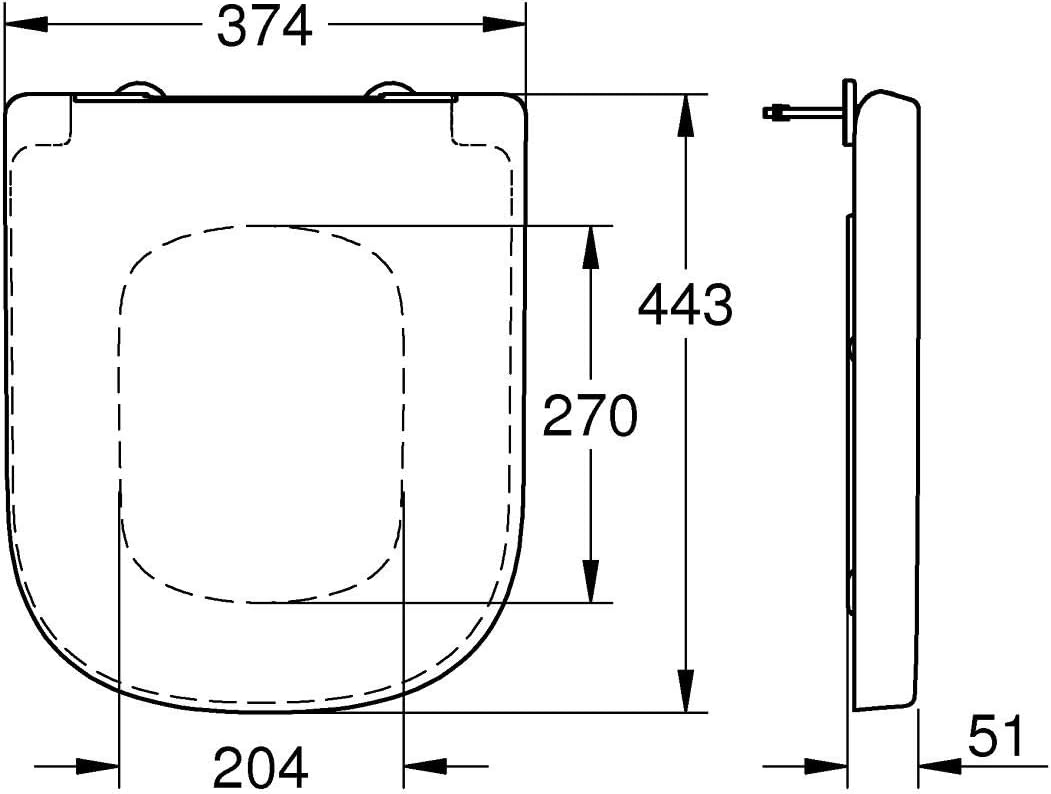 GROHE Euro Ceramic - Duroplast Toilet Seat with SoftClose (Weight Bearing Capacity 150kg, Includes Fixation Set, Stainless Steel Hinges, Compatible with All Euro Ceramic Bowls), Alpine White, 39330001