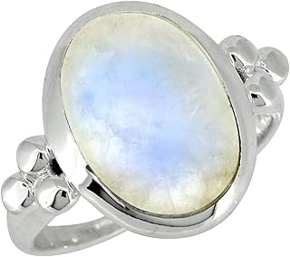 Moonstone Ring, 925 Sterling Silver, Round Shape Moonstone, Moonstone Jewelry, Promise Ring, Handcraft Ring, June Birthstone, Healing Stone Ring, Propose Ring, Christmas Gift, Ring For Women