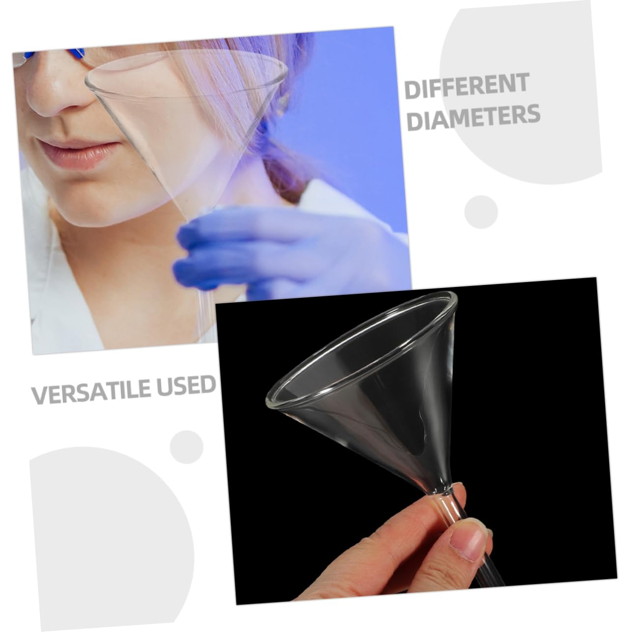 Gatuida 8stücke Labor-trichter Aus Klarem Glas Robuste Borosilikatglas Trichter Für Chemische Experimente Und Forschung Präzise Und Transparent Für Optimale Ergebnisse