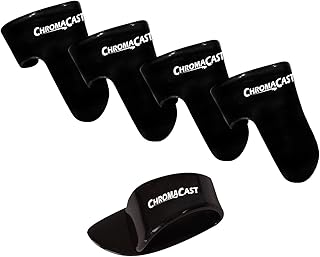 ChromaCast 4 Finger 1 Thumb Pick Pack, Black, Medium