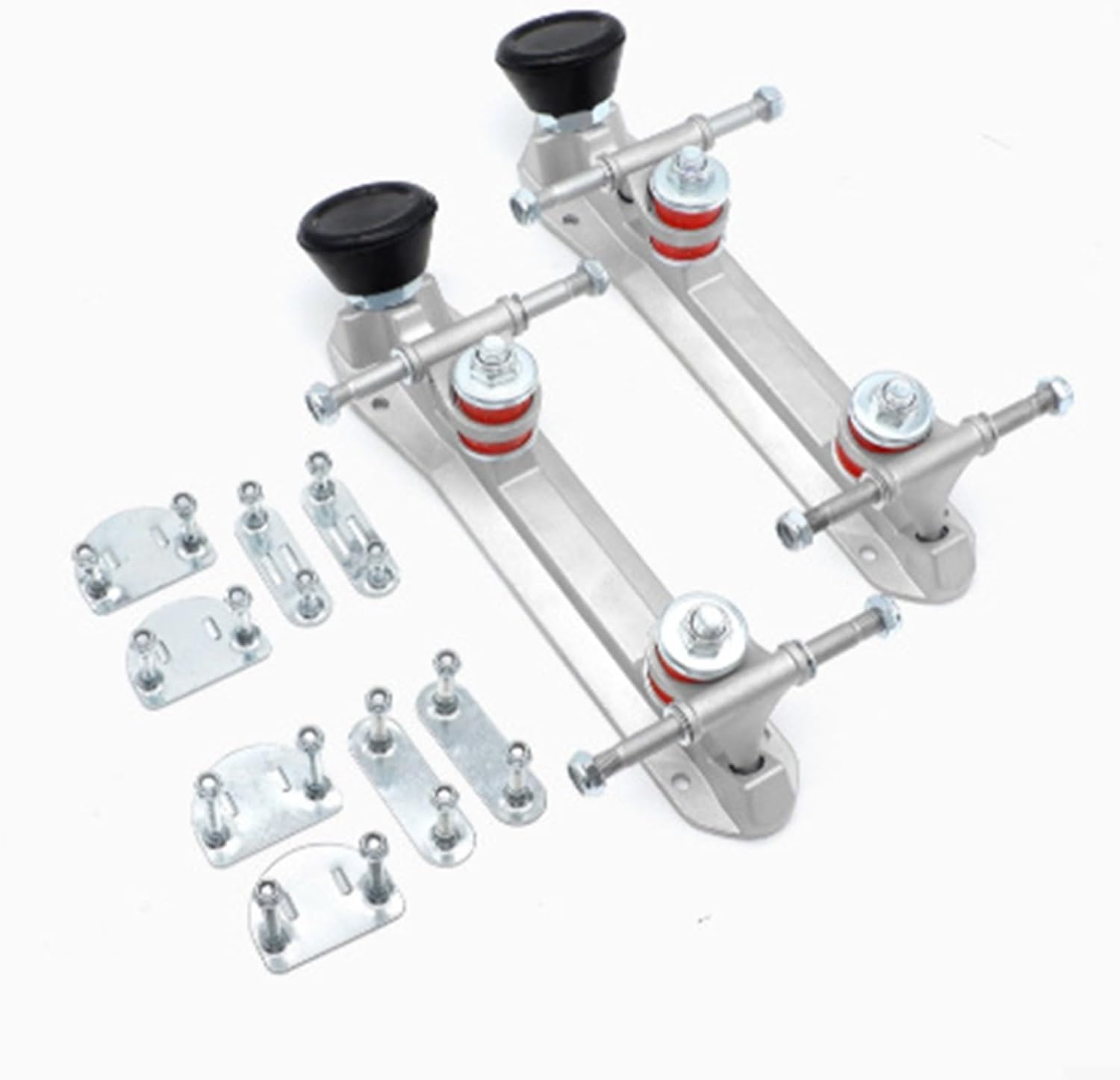 Aluminum Alloy for QUAD Roller Skate Plates with Adjustable Brake, Light Weight Wheel Trucks for Indoor Skating Repair or Shoe Modification(for size 43-45 black)