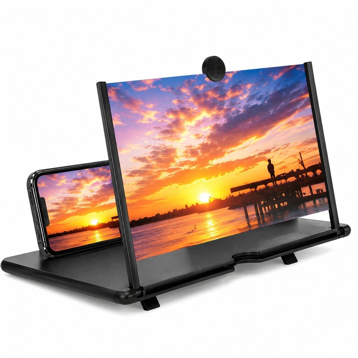 14 Inch 3D HD Mobile Phone Screen Magnifier with Foldable Stand,Portable Screen Amplifier,Video Enlarger for Smartphones,Eye Protection Screen Expander for Movies, Gaming & Reading (Pack of 1)-picture-17