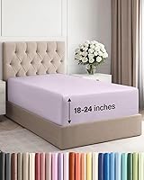 Vista 64 de Sábana bajera extra profunda tamaño Queen – Sábana bajera individual de lujo para hotel solamente – Se adapta fácilmente a colchones de 18 a 24